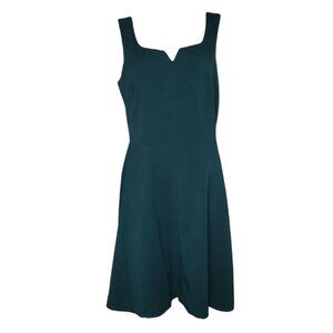 The Limited Dress Womens Size 10 Solid Green Fit Flare Sleeveless Holiday Party